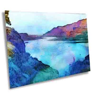 Columbia River, watercolor filter, Oregon