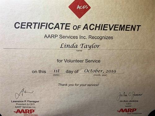 AARP Recognition for achievement AARP Recognition for achievement