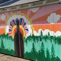 Murals on the side of the buildings to add to your experience at the winery!
