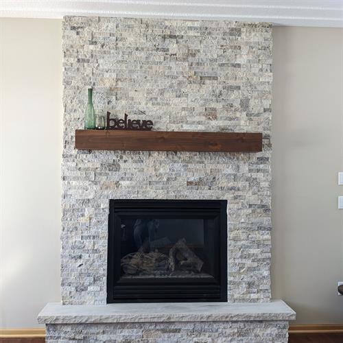 Stone Fireplace Color Silver Canyon