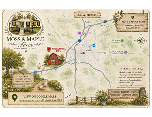 Moss & Maple Farm & Venues map
