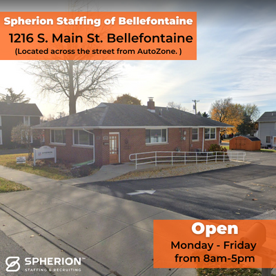 Spherion Staffing of Bellefontaine is located at 1216 S. Main St. Bellefontaine and is open Monday-Friday from 8am-5pm.