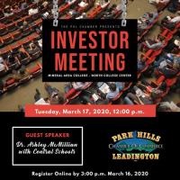 **CANCELED** Investor Meeting - March 17, 2020