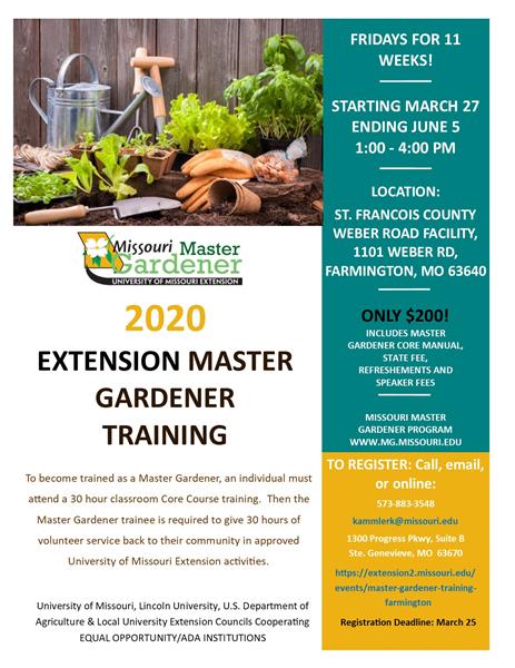 2020 Extension Master Gardener Training Apr 10 2020 Park