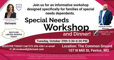 Janet Renshaw, ChSNC® Thrivent Financial to host Special Needs Planning Workshop!