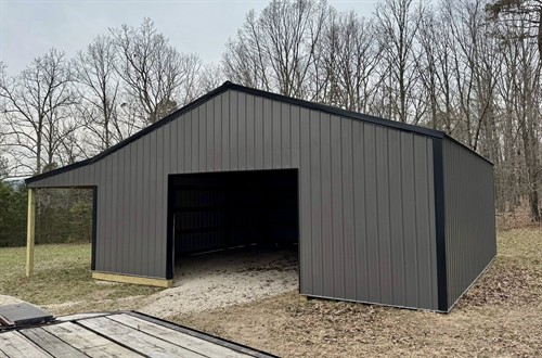 Charcoal Garage with Black Trim