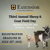 MU Extension Hosting 3rd Annual Sheep & Goats Field Day – Registration Deadline is July 25