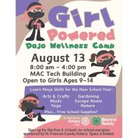 St. Francois County 4-H and MU Extension Present Girl Powered Dojo Wellness Camp August 13th