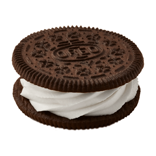 Oreo sandwiches with swirled soft serve, so yum!