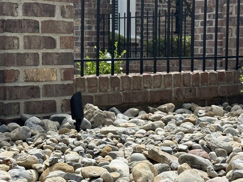 River rock installation in Elgin, South Carolina. 