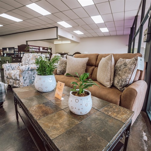 Coffee tables and living room furniture available with flexible financing options.