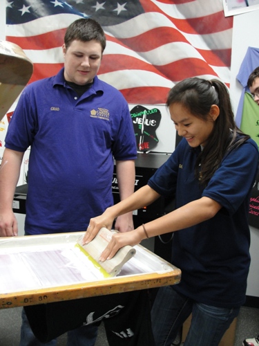 Graphic Communications students offer silk screening and printing services to the public.