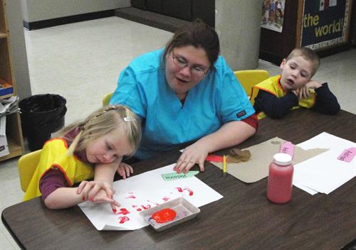 Students in the Early Childhood Education program offer a preschool experience to children in the community.  