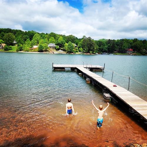 Swimming, boating, and fishing are some things our guests love to do from the private dock that has water deep enough for a boat YEAR ROUND!