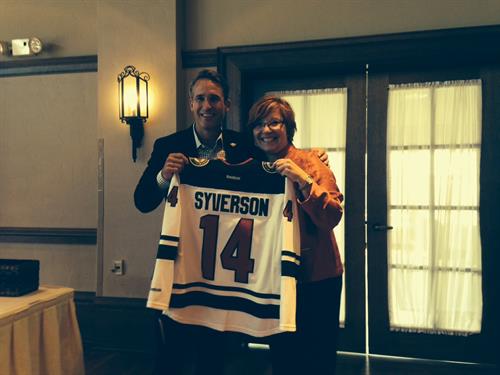The MN Wild presented Lori with a personalized jersey