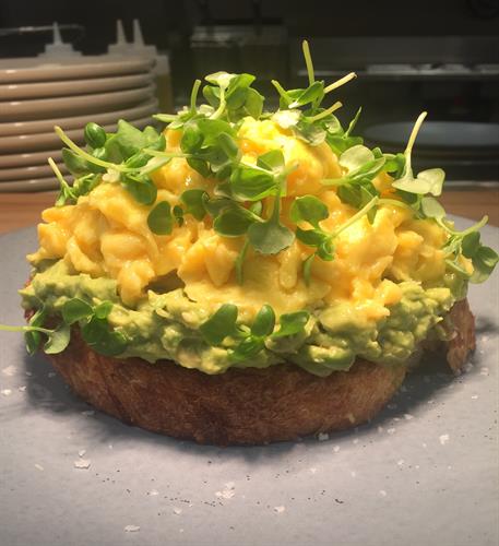 Avocado Toast is served all day long.