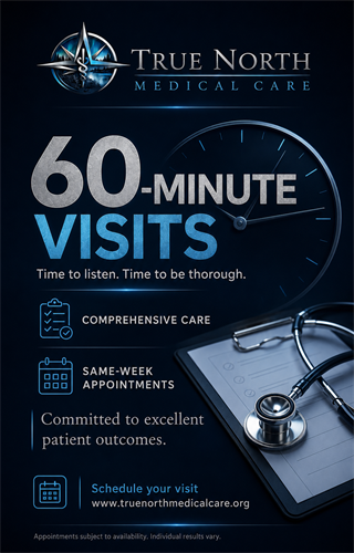 60-minute visits to better understand your medical history and concerns 