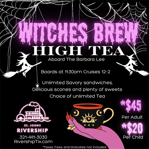 Witch's Brew High Tea Cruise aboard the Barbara Lee in Sanford Florida