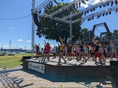 Camp ENCORE! campers rehearse on the main stage. Photo Credit: Katie Juster