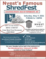 Nvest ShredFest 2026 | Saturday, May 9 | Free Community Shredding from 9AM–1PM
