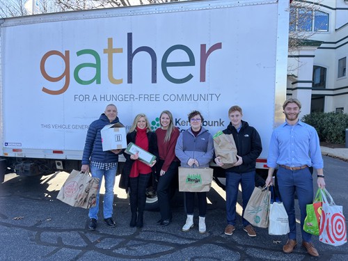 Collecting food donations for Gather