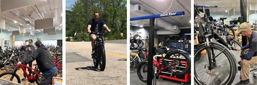 Collage of photos from the service team at Seacoast EBikes