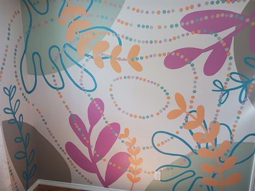 Home office interior mural