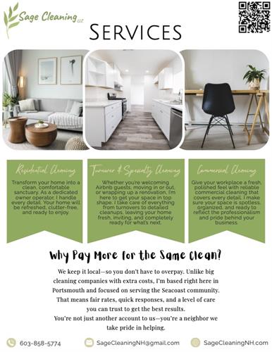 Sage Cleaning LLC | Portsmouth, NH Phone: (603) 858-5774 www.sagecleaningnh.com