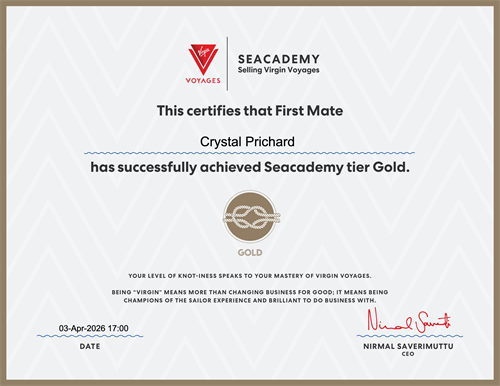Virgin Voyages certified travel agent