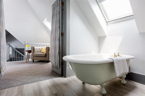 One of the charming guest room bathrooms at our Portsmouth boutique hotel.