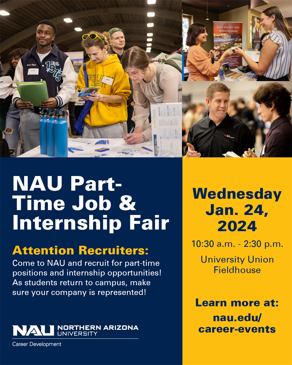 NAU PartTime Job & Internship Fair Jan 24, 2024