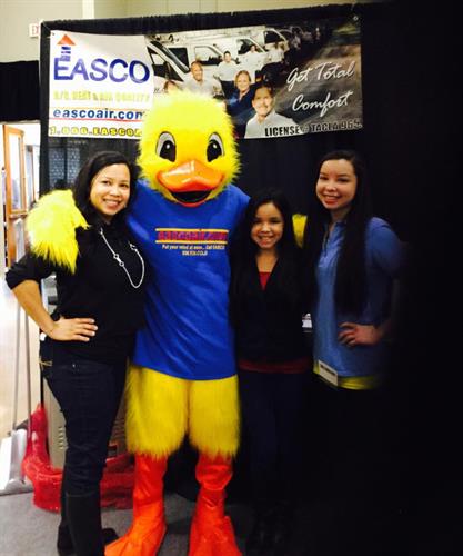 Having a blast at the Conroe Home Show with the Easco Duck!