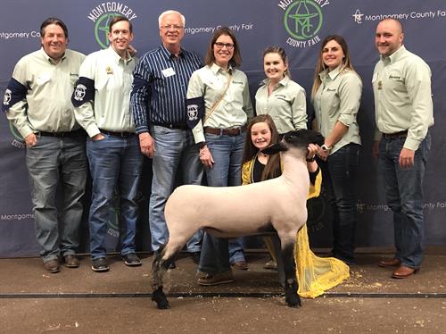 Guaranty gives back and proudly supports the Montgomery County Livestock Auction to raise funds for scholarships.  We purchased the Fair Queen's steer and the Grand Champion hog.