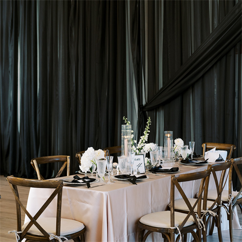 Black Voile Draping