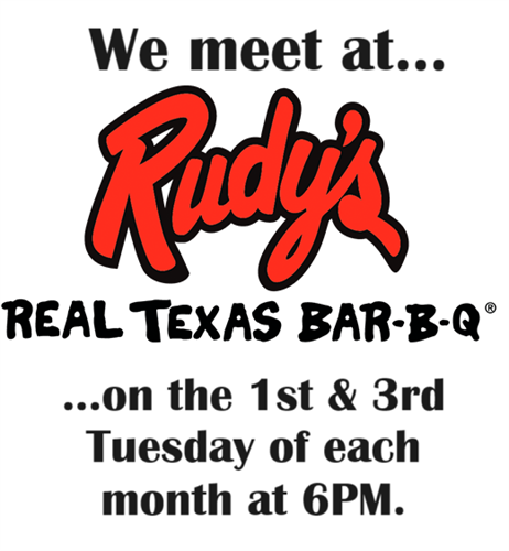 We meet at Rudy's, it is an awesome excuse to eat great BBQ.