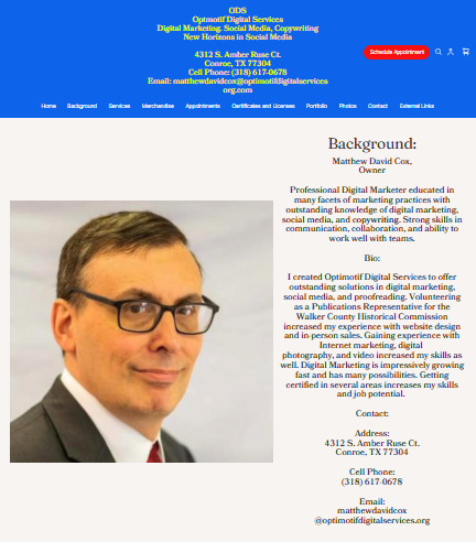 Website Background Information Page