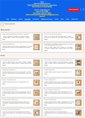 Website Merchandise Page