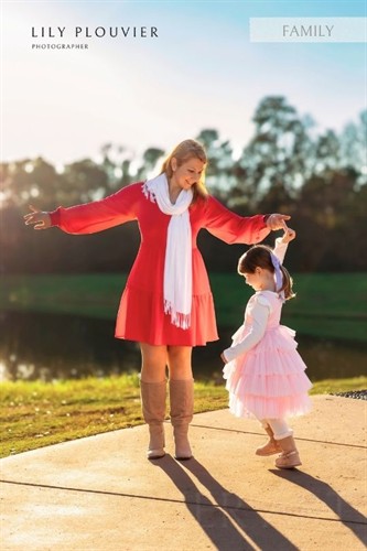 Mother and daughter portrait photographed outdoors at golden hour in Montgomery County