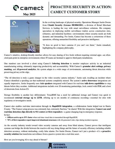 Citadel MS Camect Feature Article