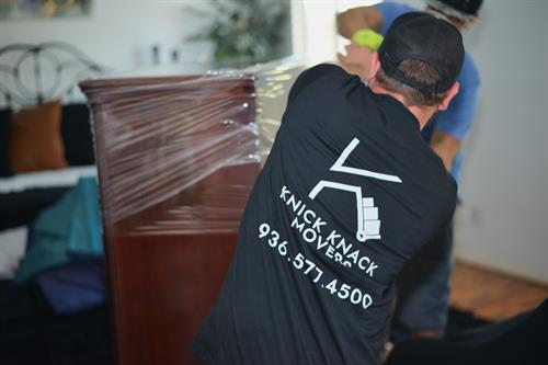 wrapping and moving dresser