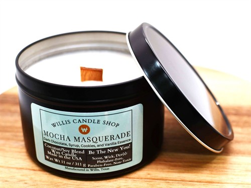 Black Tin Candle: Mocha Masquerade