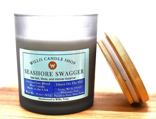 Black Frosted Glass Candle: Seashore Swagger