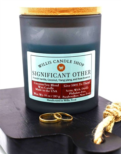 Lifestyle Black Frosted Glass Candle: Significant Other