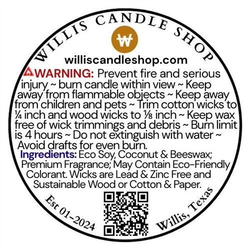 Candle Caution Label