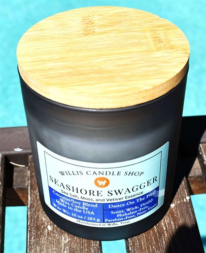 Lifestyle Black Frosted Glass Candle: Seashore Swagger