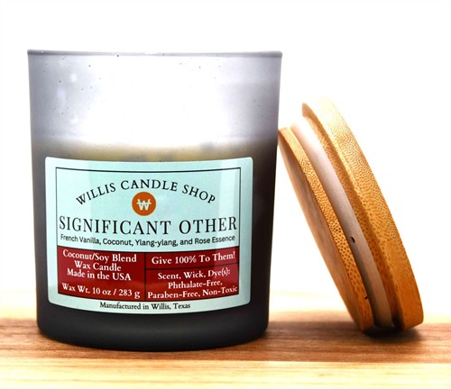 Black Frosted Glass Candle: Significant Other