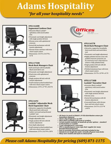 Ergonomic Chairs for all Branded Properties Ergonomic Chairs for all Branded Properties