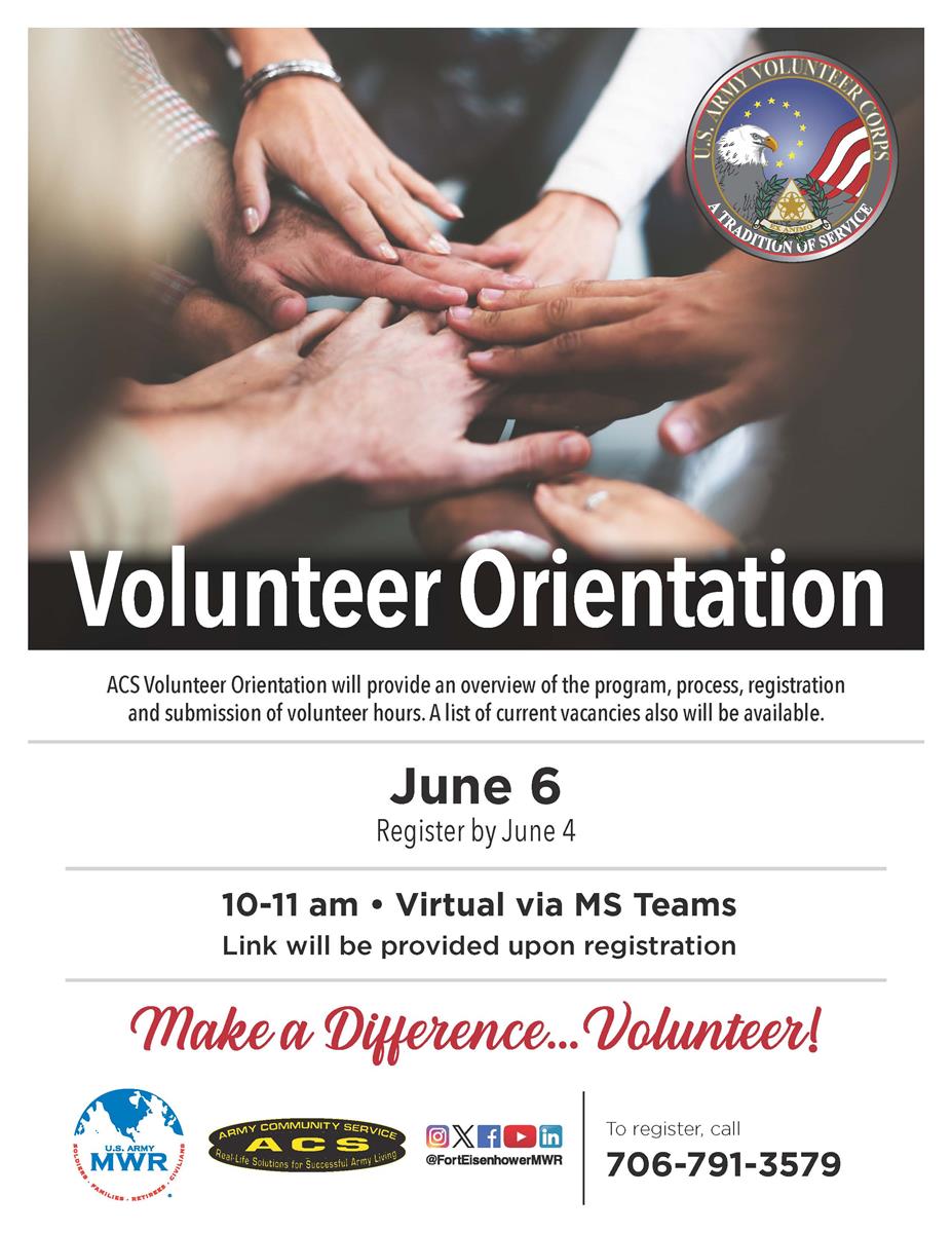 (M) Fort Eisenhower Army Community Services Volunteer Orientation - Jun ...