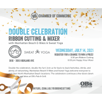 Double Celebration: MB E-Bikes and Sweat Yoga Ribbon Cutting and Mixer