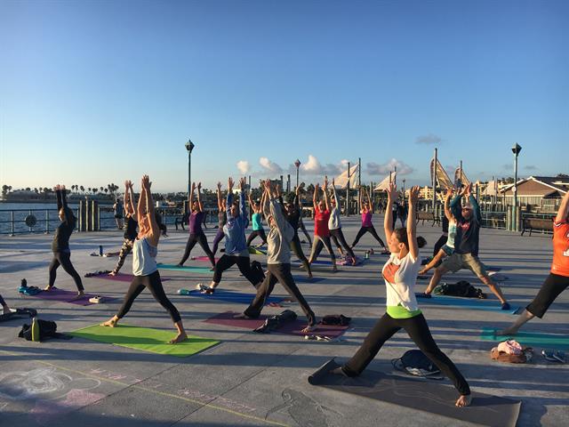 Many different mind/body programs are offered at CSCRB including "Yoga on the Redondo Beach Pier."